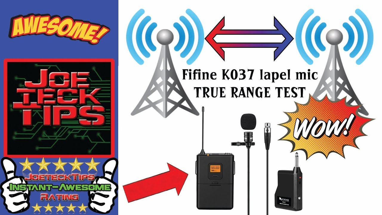 FiFine K037 UHF Lav Mic TRUE range test | JoeteckTips