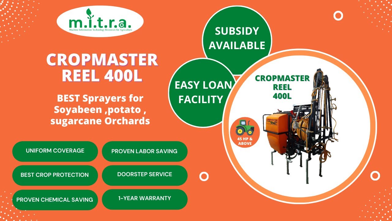 Cropmaster REEL - Tractor Mounted Boom Sprayer | Best Sprayer for agriculture crops and tall trees