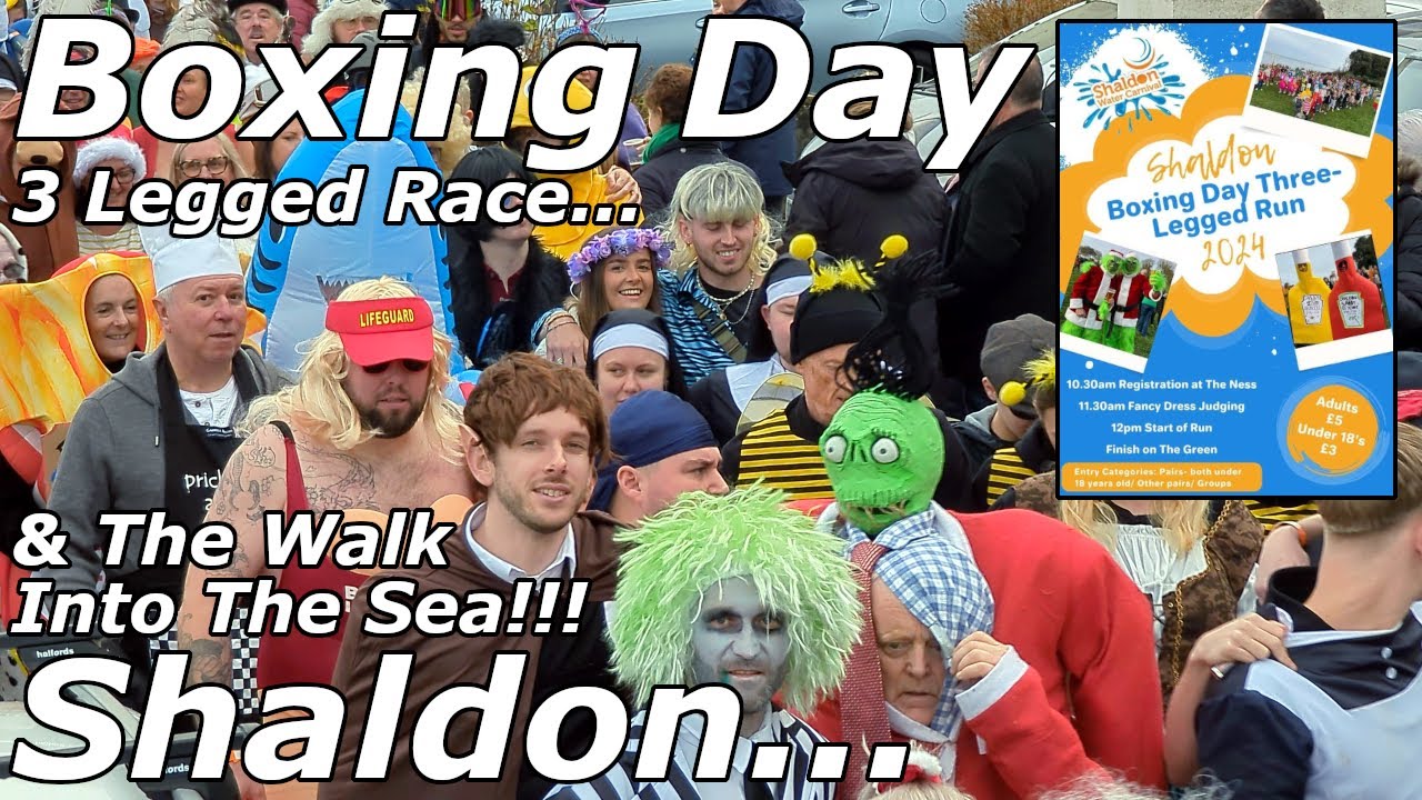 Massive Crowds!!! RNLI Dip in the Sea & Shaldon 3-Legged Race - 26/12/24