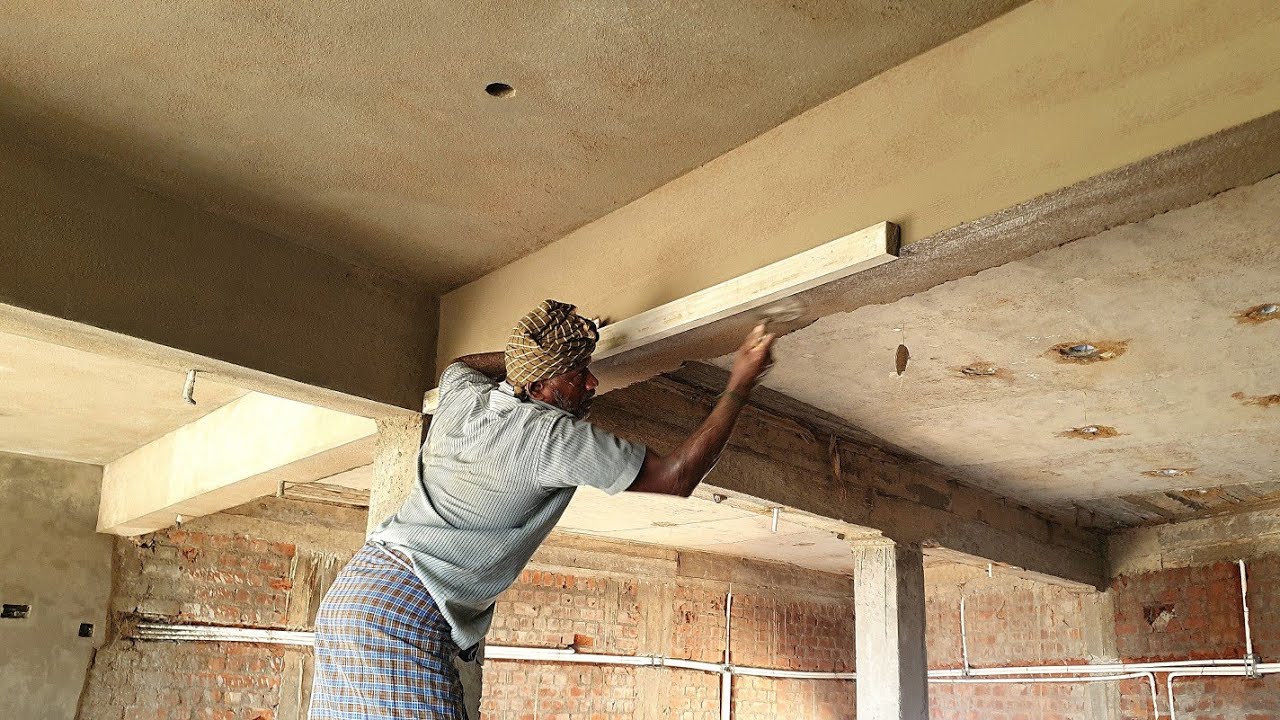 Plastering Beam Techniques_Building Ceiling Beam Plastering work in Fast and Easy Way|Beam Plaster