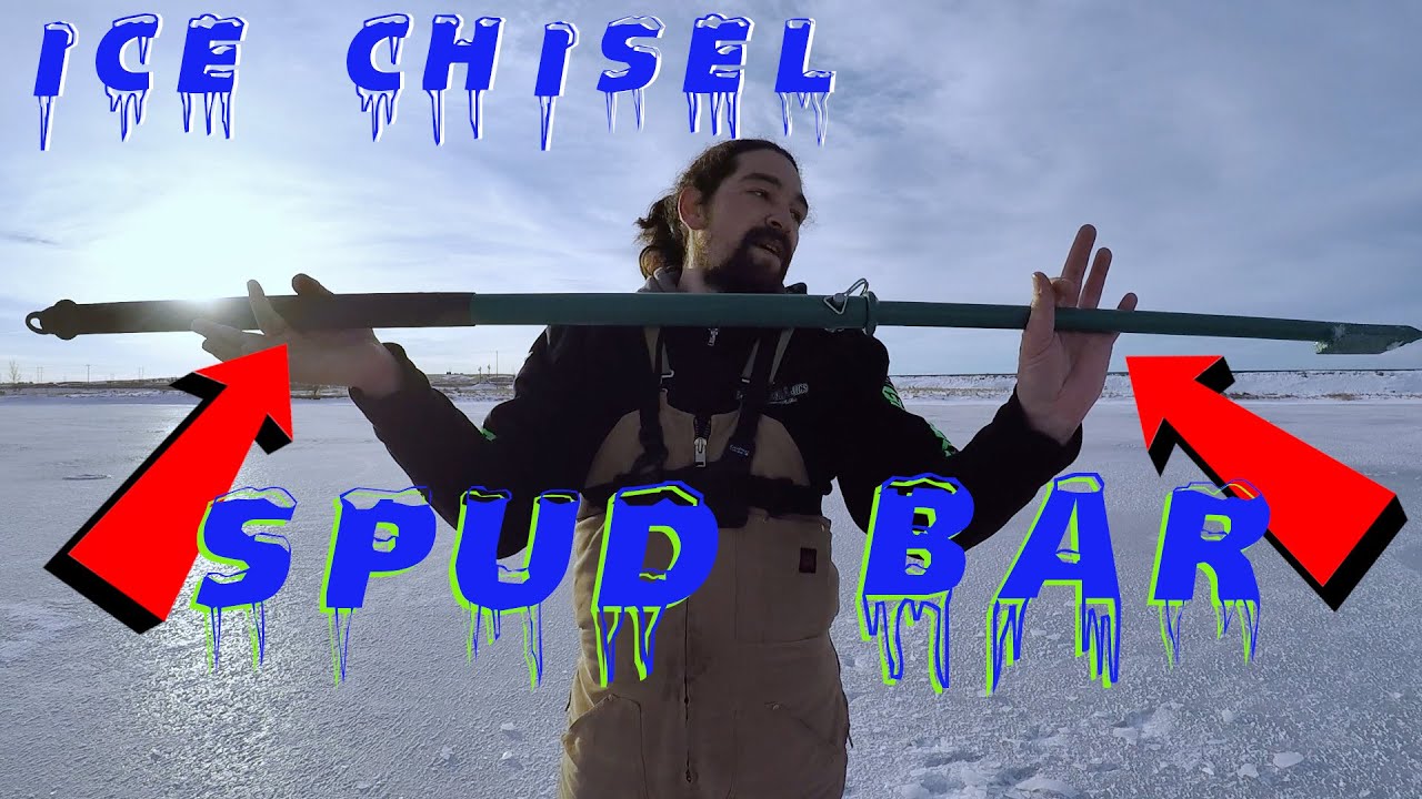 How To Use A Spud Bar / Ice Chisel / Ice Fishing SAFETY / Checking Ice Thickness!