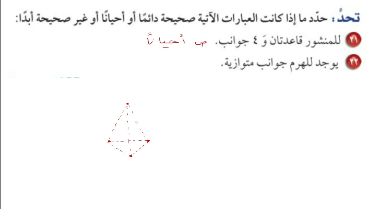 الأشكال الثلاثية الأبعاد | مهارات التفكير العليا | الصف الثاني متوسط
