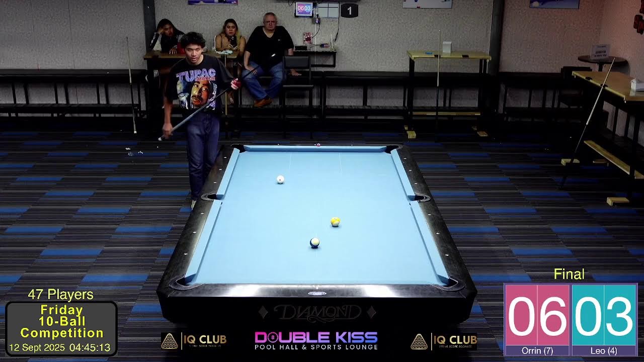 12 Sept 2025, Friday 10 Ball Tournament, Double Kiss Pool Hall Pattaya