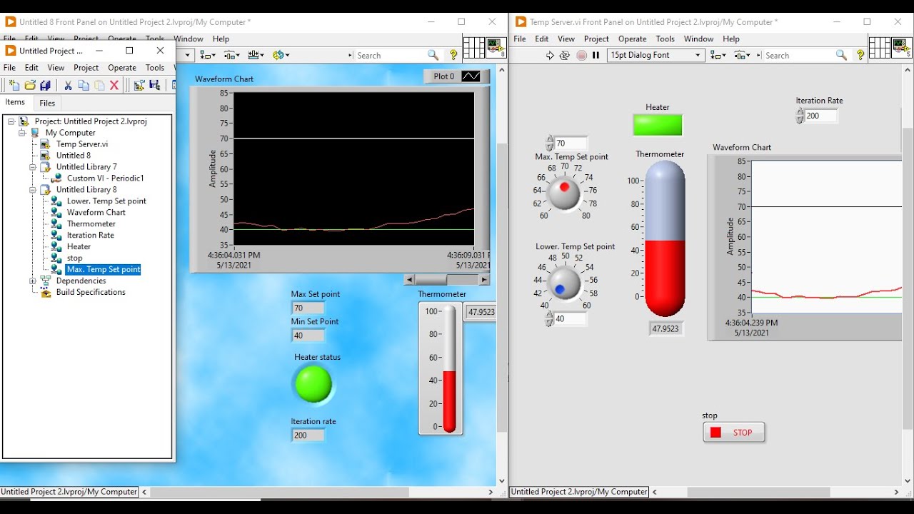 LabVIEW | Система кондиционирования воздуха | Пользовательский сервер периодического ввода-вывода...