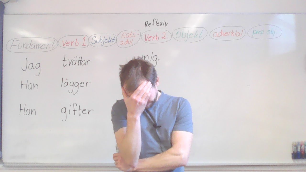 Problem (satsadverbial efter reflexivt pronomen)