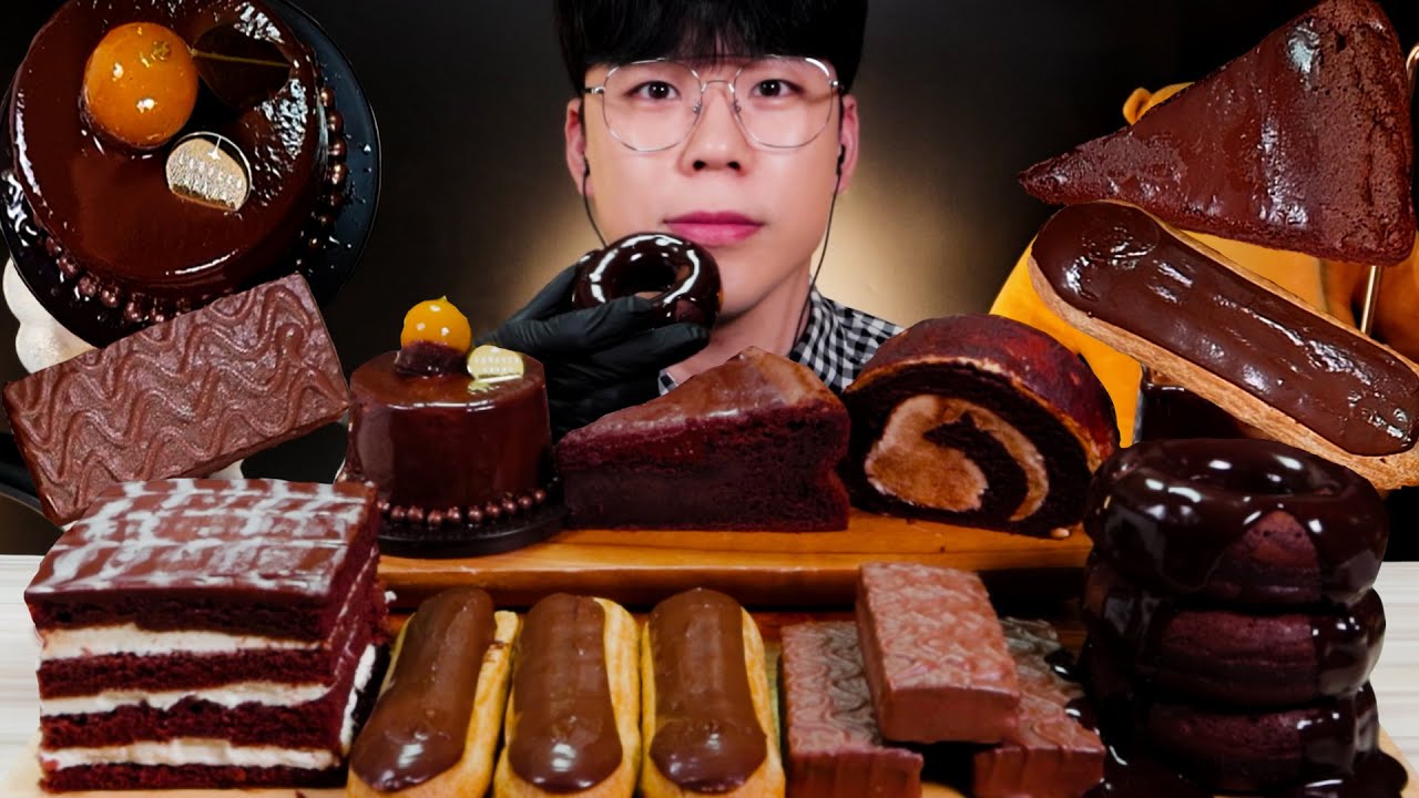 ASMR🍫초코초코한 초콜릿 디저트 먹방 리얼사운드Chocolate dessert MUKBANG REAL SOUND チョコレート·デザート