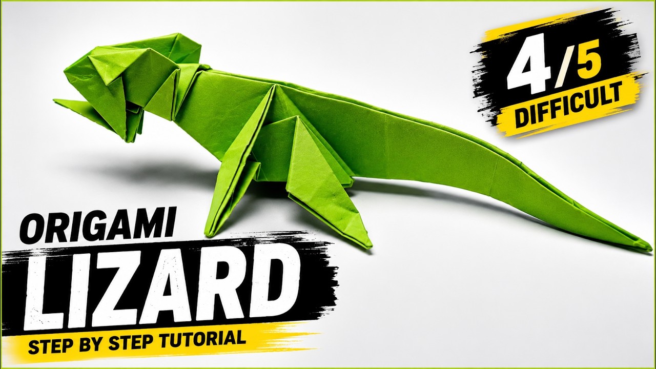 Do you want to make origami lizard? Stay connected