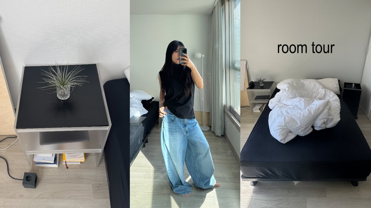 (ENG/JPN) ROOM TOUR 🏠 원룸 오피스텔 이사왔어요! 깔끔 블랙 미니멀 러버의 집들이 ♥︎ 자취꿀템 전부 공유