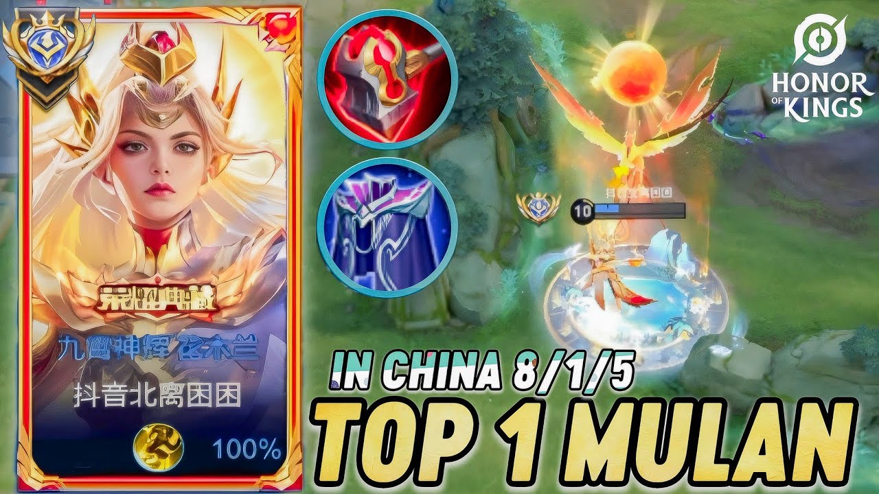 TOP 1 MULAN IN CHINA HOK - Best Clash Lane Players In Rotation And Entering War (Build & Arcana) HoK