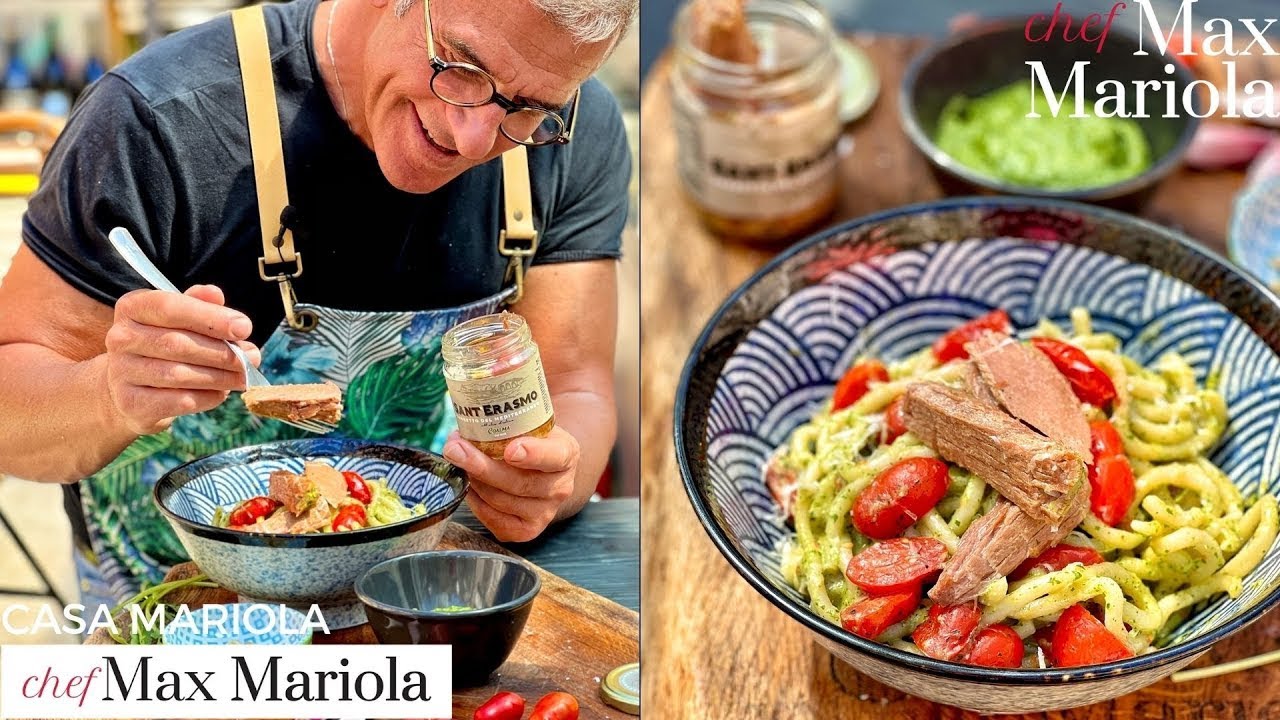 PASTA AL PESTO DI RUCOLA, TONNO E POMODORINI (che sa di estate!) - Ricetta di Chef Max Mariola