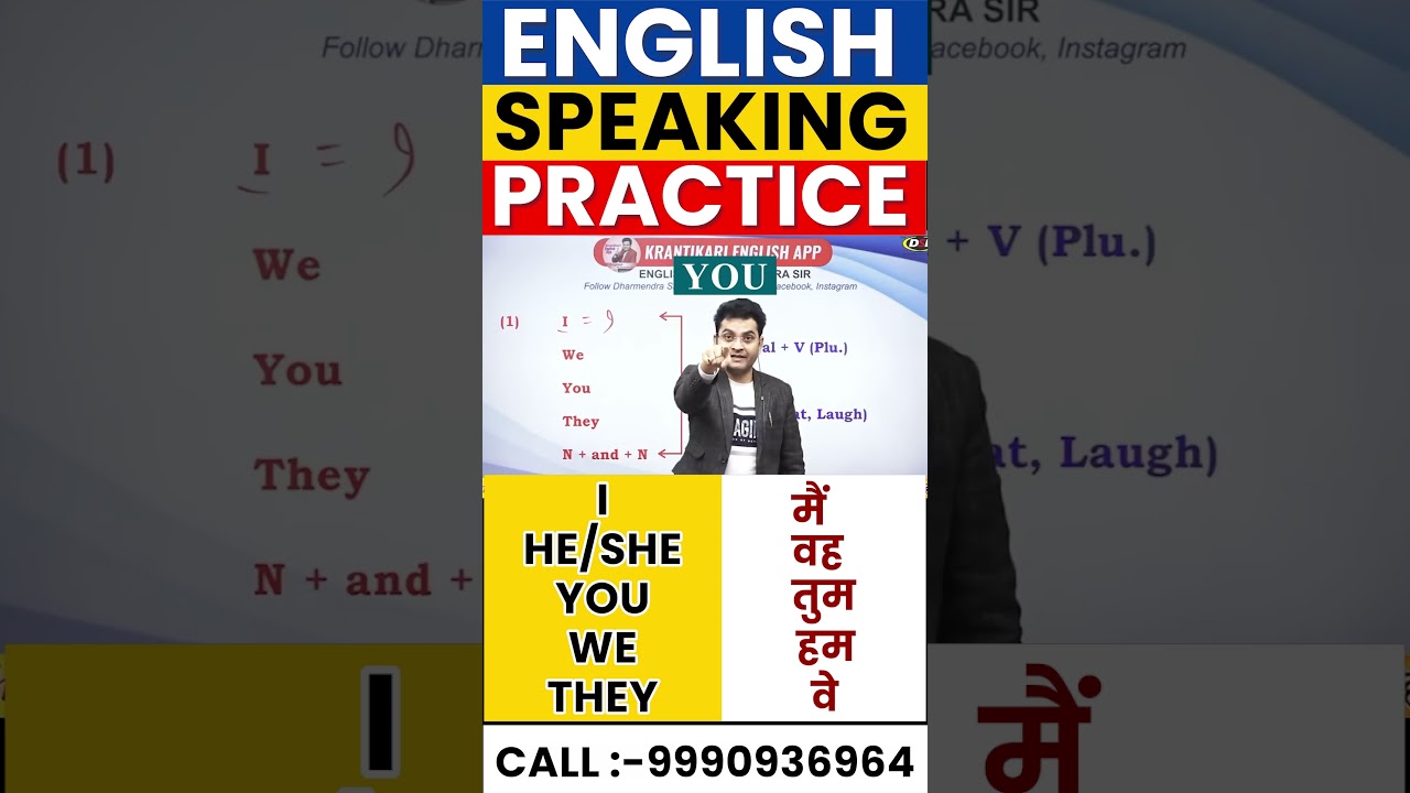 I, He, She, You, We They | English Speaking Practice | Basic English By Dharmendra Sir