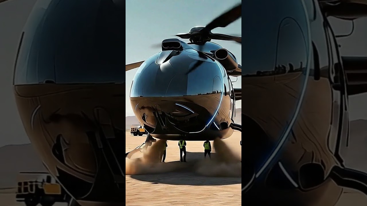 🚁 Mercedes-Benz FUTURE Helicopter Lands in the Desert 🌌 #aishorts #helicopter #aianimation