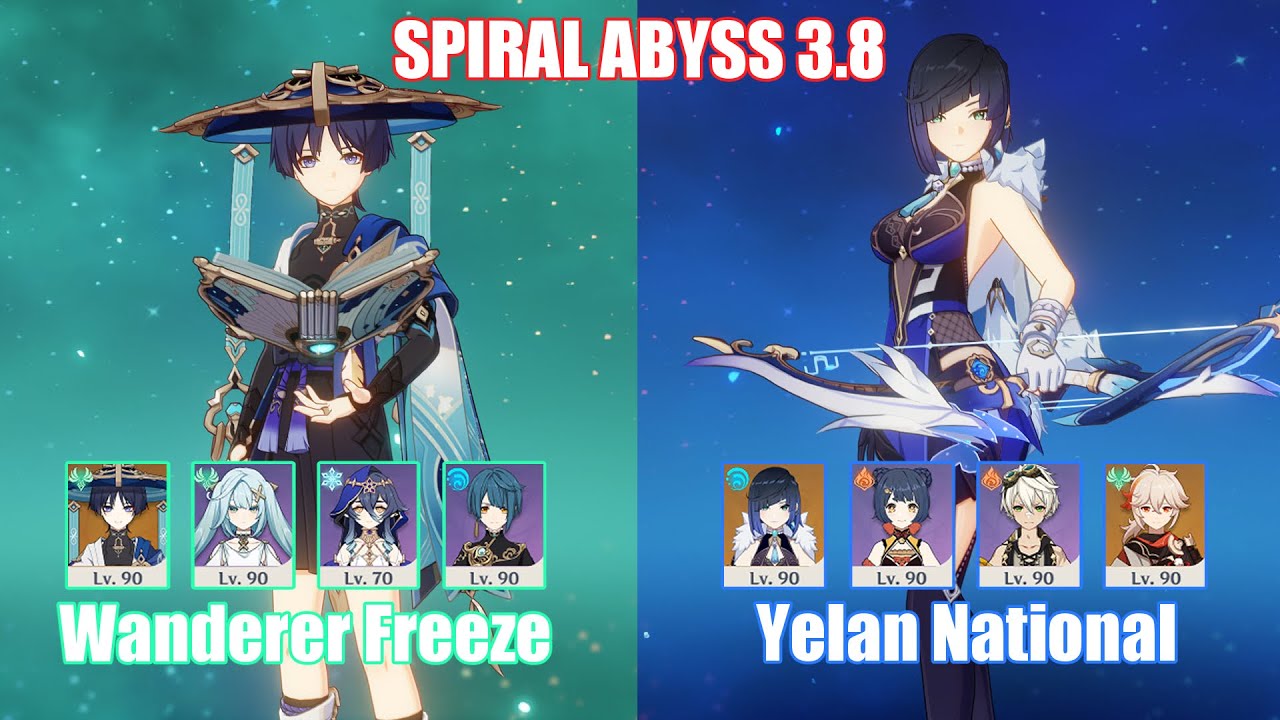 C0 Wanderer Freeze & C1 Yelan National | Spiral Abyss 3.8 | Genshin Impact