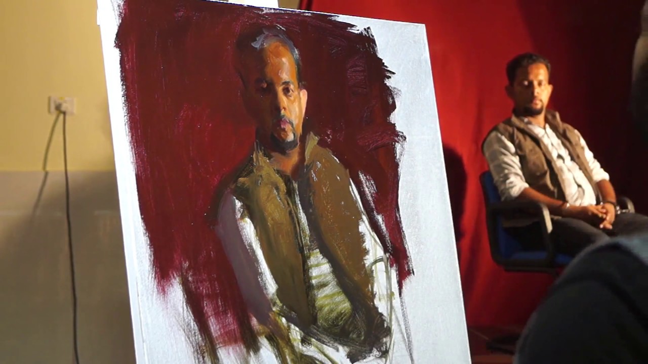 Portrait Demonstration by Mr. Pramod Kurlekar at Birla School Kalyan's Abhivyakti 2017
