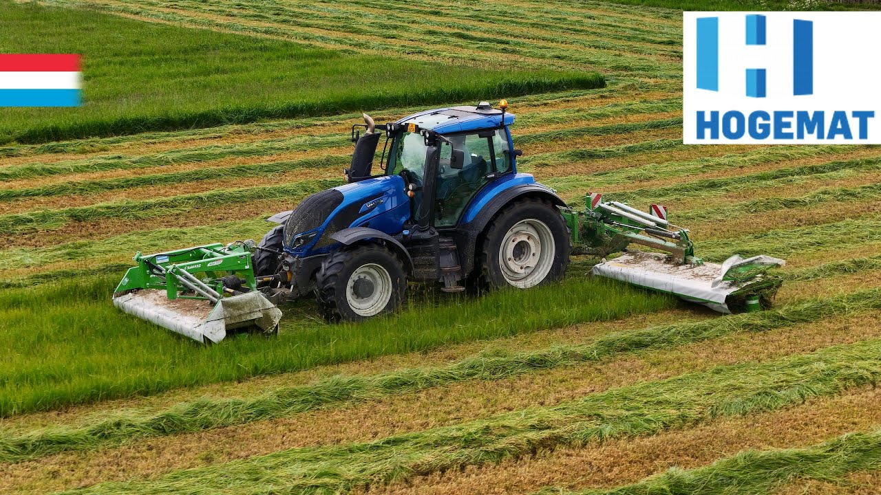 1. Schnitt mähen | Valtra T214 // SaMASZ Schmetterling | Luxemburg 2024