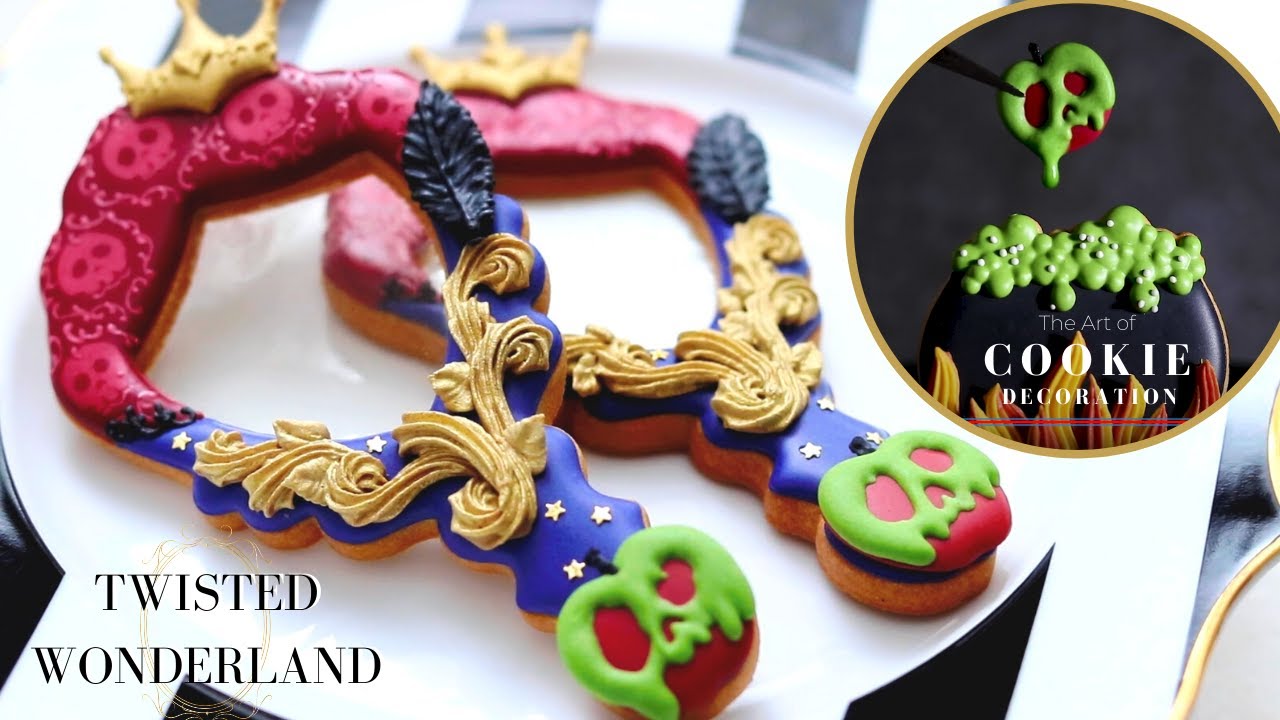 Satisfying Cookie Decorating | The Evil Queen/Pomefiore Inspired Cookies | Disney/Twisted Wonderland