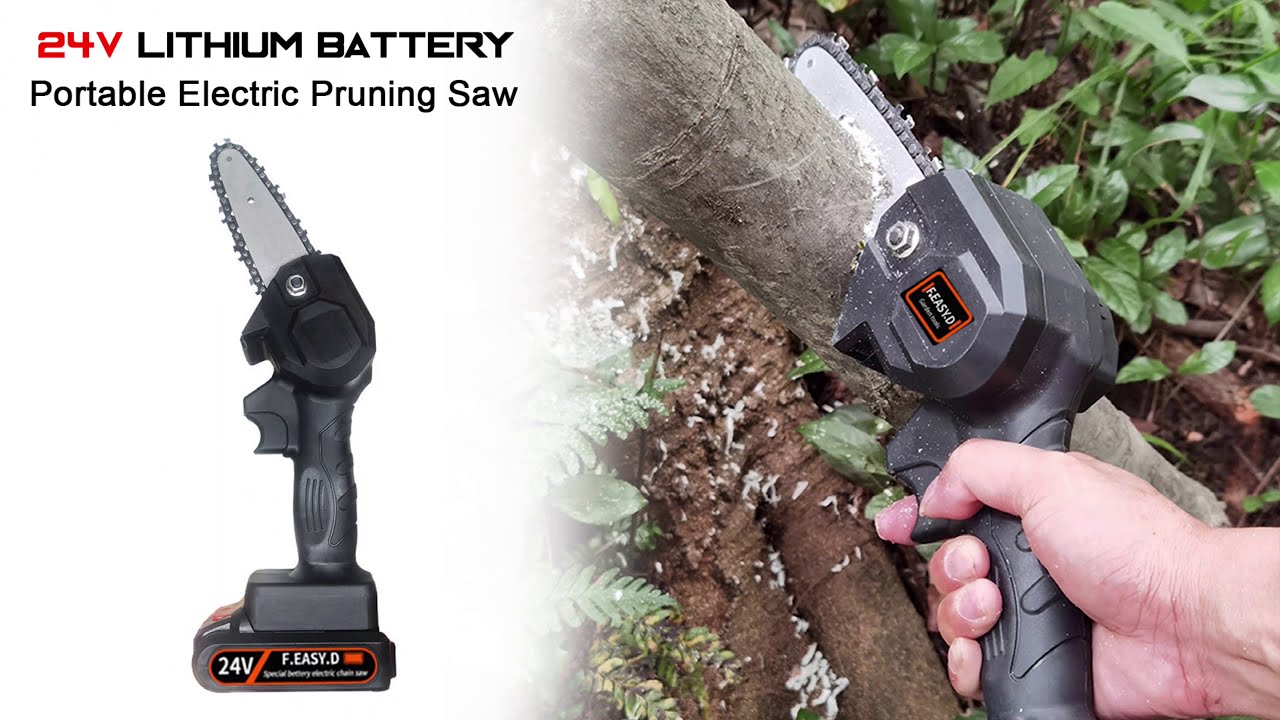 Poweful mini rechargeble chainsaw - easy assembly