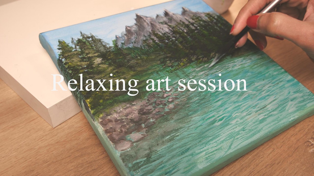 Relaxing silent art session | Turquoise lake scenery