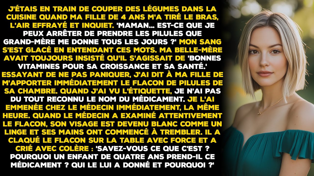 Je coupais des légumes dans la cuisine quand ma fille de 4 ans m'a tiré...