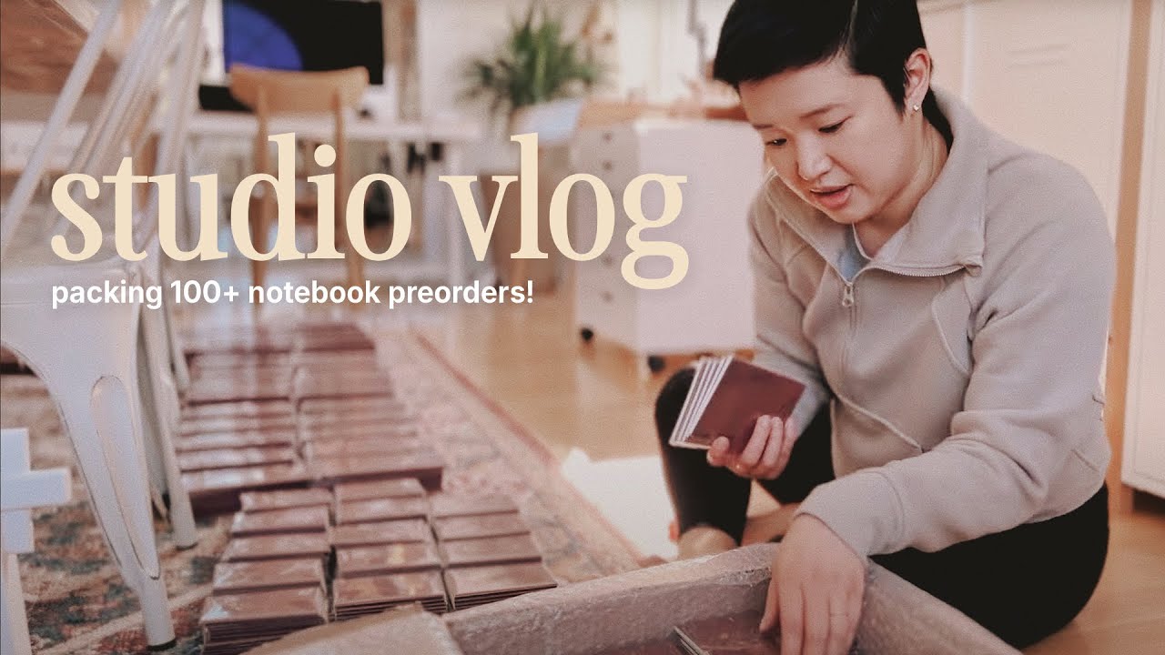 Studio Vlog 📦 packing 100+ notebook preorders!