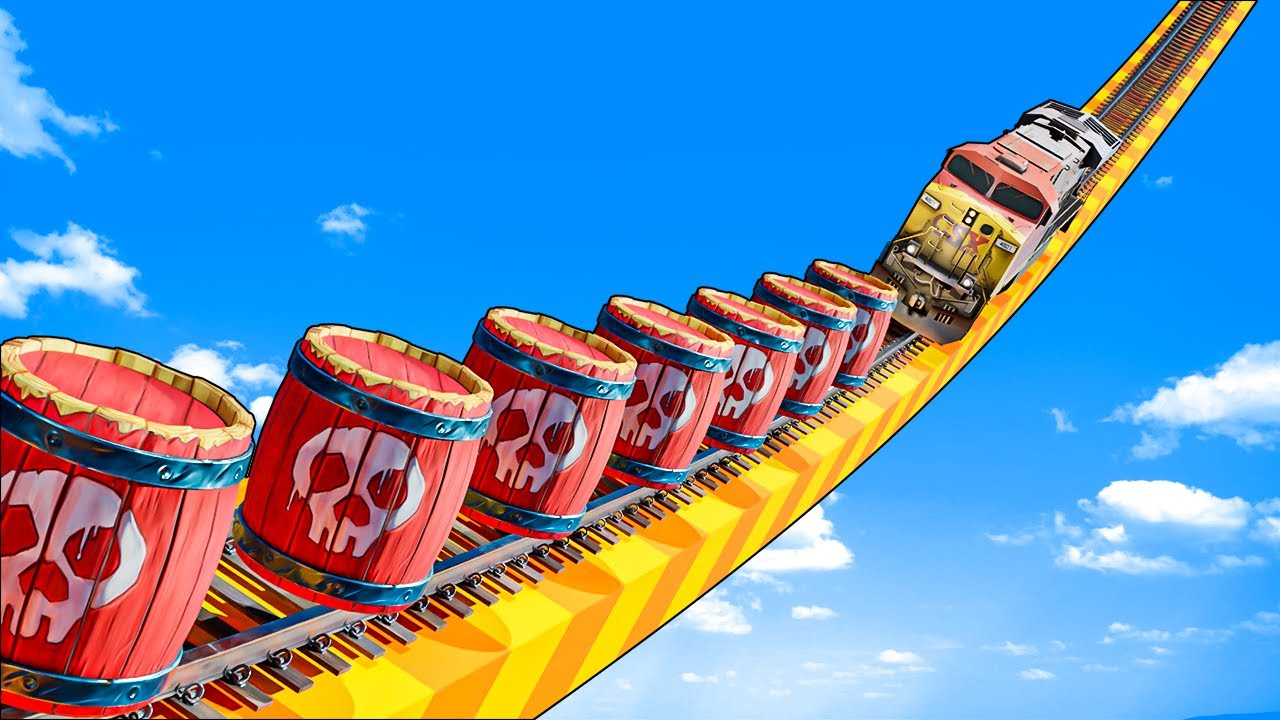 Testing Trains vs 10,000 Tons of T.N.T in Slingshot Train
