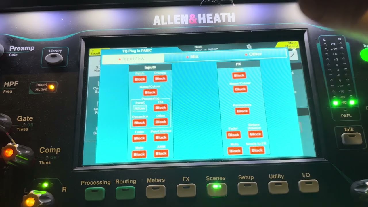 Allen&Heath SQ Tips - Plug in PANIC disable button