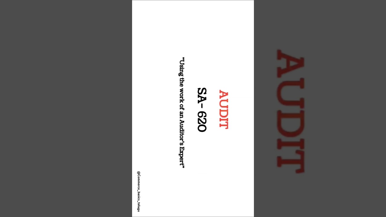 SA 620 - "Using the Work of an Auditor's Expert" in telugu 
