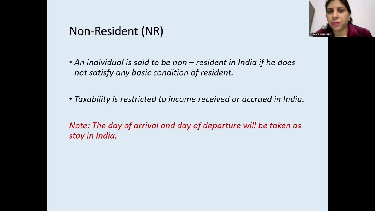 Residential Status of an Individual