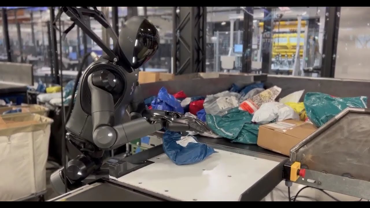 Figure Robot Sorting Out Packages Like A Human