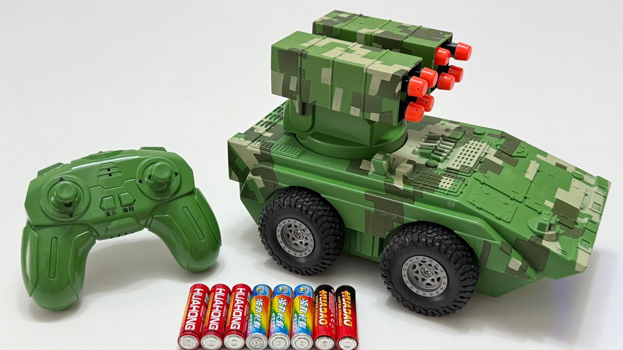 Unboxing RC Multi-functional Missile Tank, Urban Fire Car, RC Mixer Truck, Electric Gear Shark