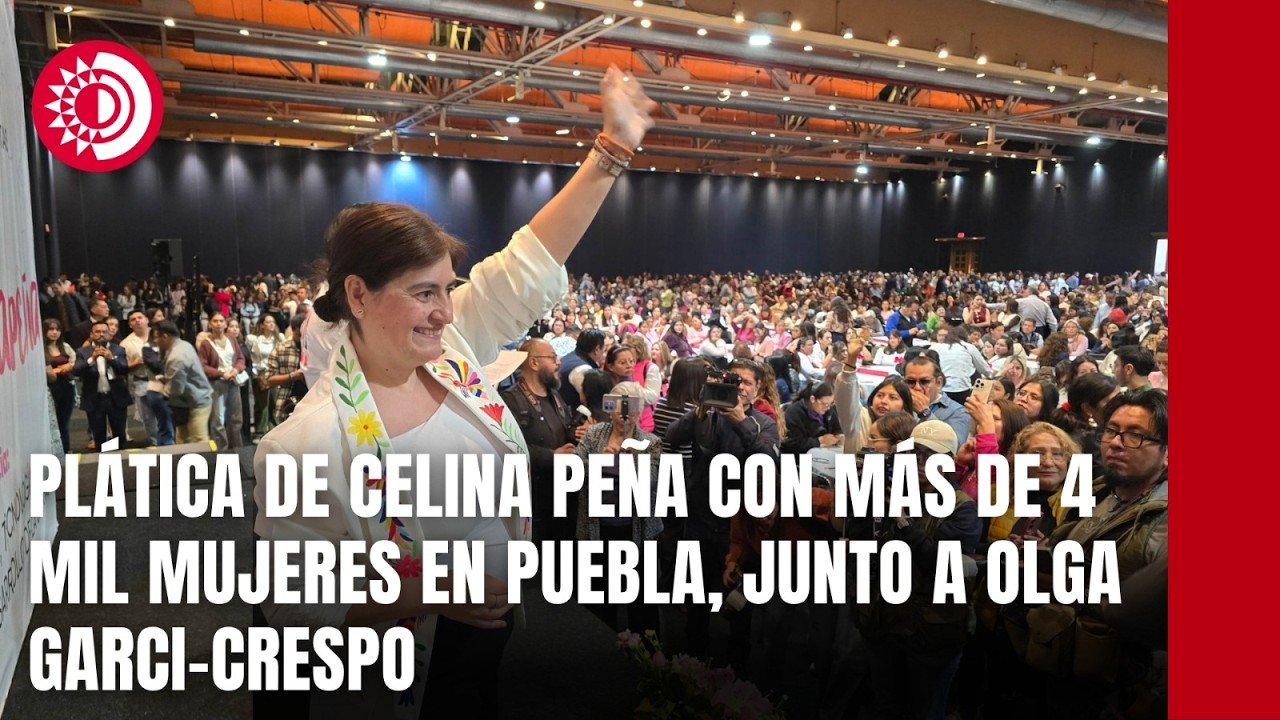 Pl&aacute;tica de Celina Pe&ntilde;a con m&aacute;s de 4 mil mujeres en Puebla, junto a Olga Garci-Crespo