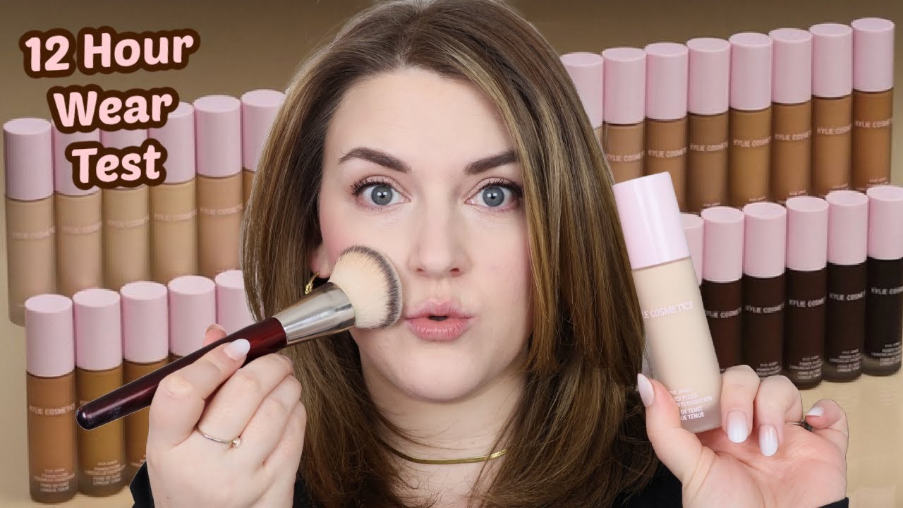 KYLIE COSMETICS POWER PLUSH LONGWEAR FOUNDATION | REVIEW + 12 HOUR WEAR TEST