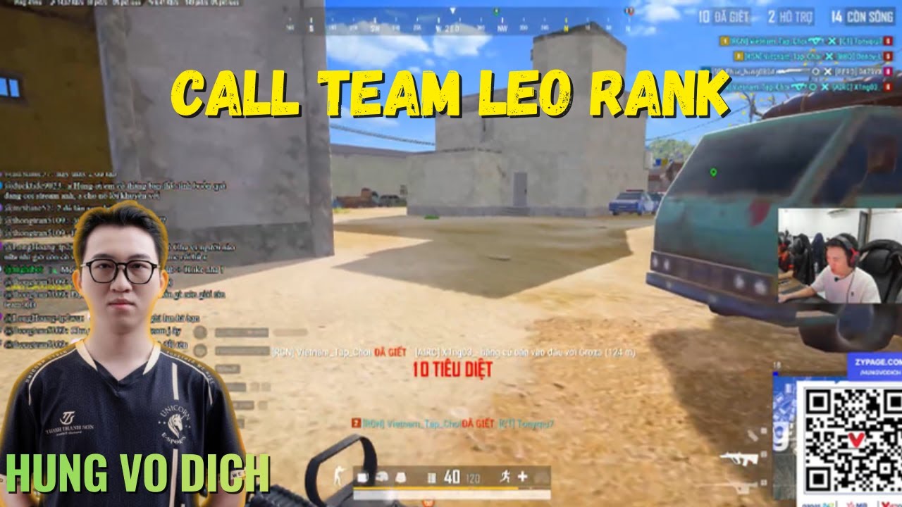 PUBGVN - Hungvodich call team leo rank càng quét map