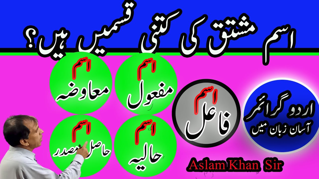 #17 Urdu Grammar II ism II isme Mushtaq ki iqsam II اسم مشتق کی اقسام II اسم فاعل II اسم مفعول