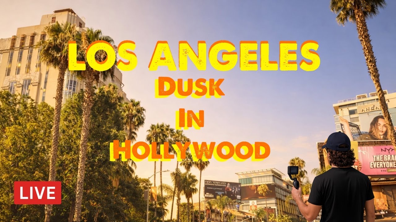 LIVE Hollywood Walk | Sunset Blvd Golden Hour | Los Angeles Live Cam
