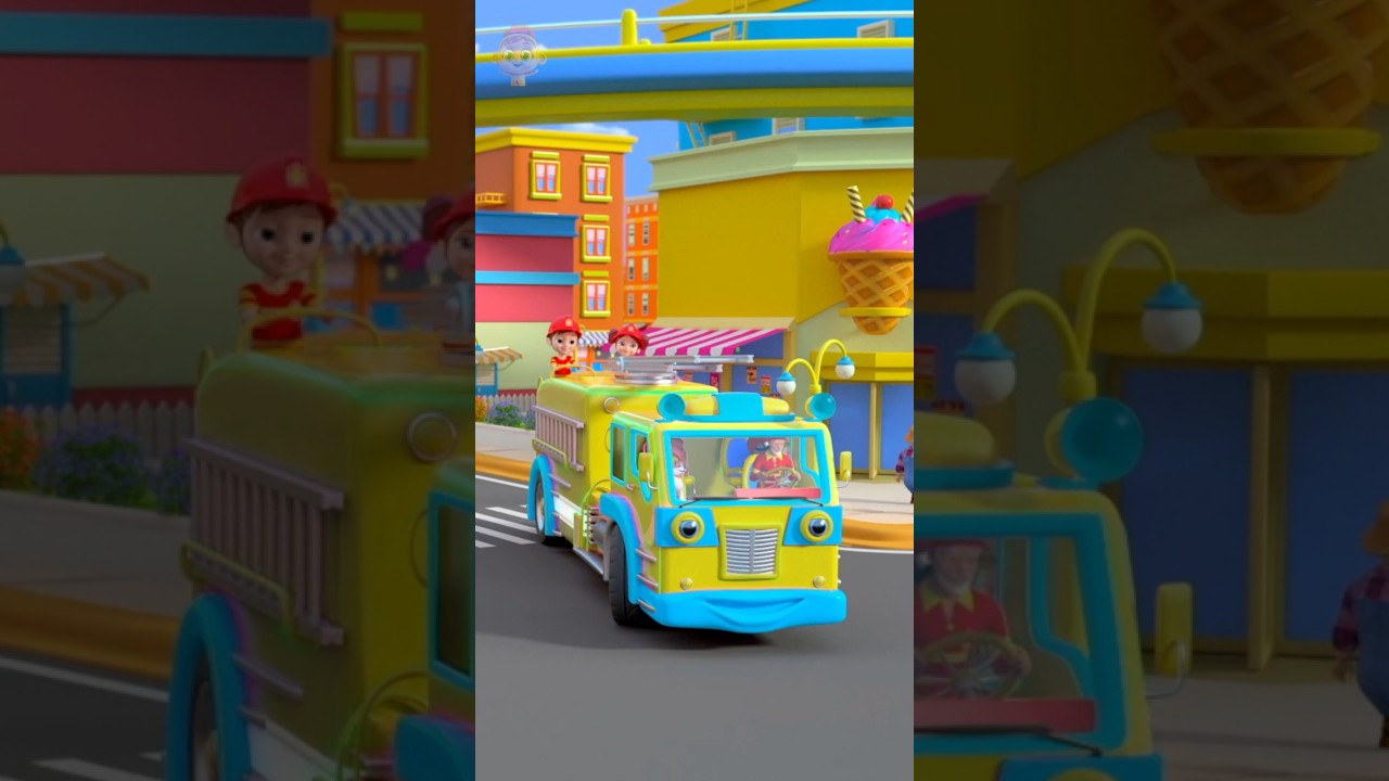 Wheels On The Firetruck #shorts #videosforbabies #firebrigade #ytshorts
