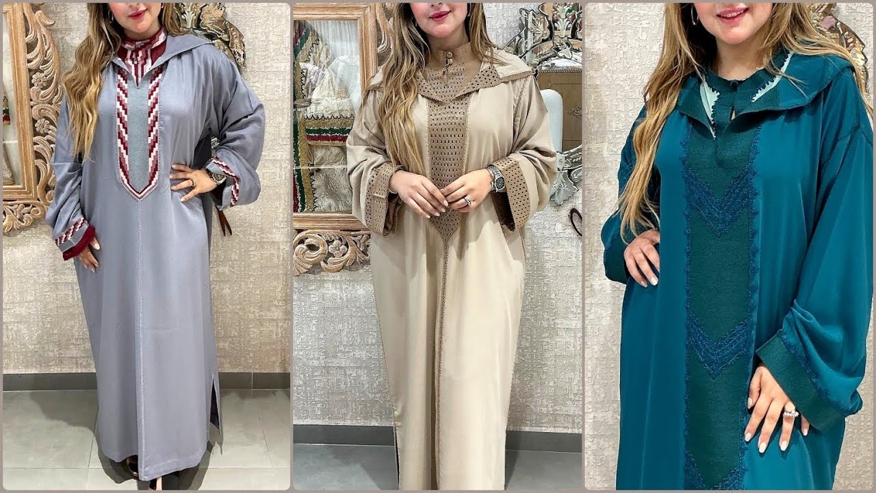 الجديد في خياطة الجلابة المغربية دوبياس بالراندة لعيد الفطر2025 موديلات راقية كتهبل للسيدات الأنيقات