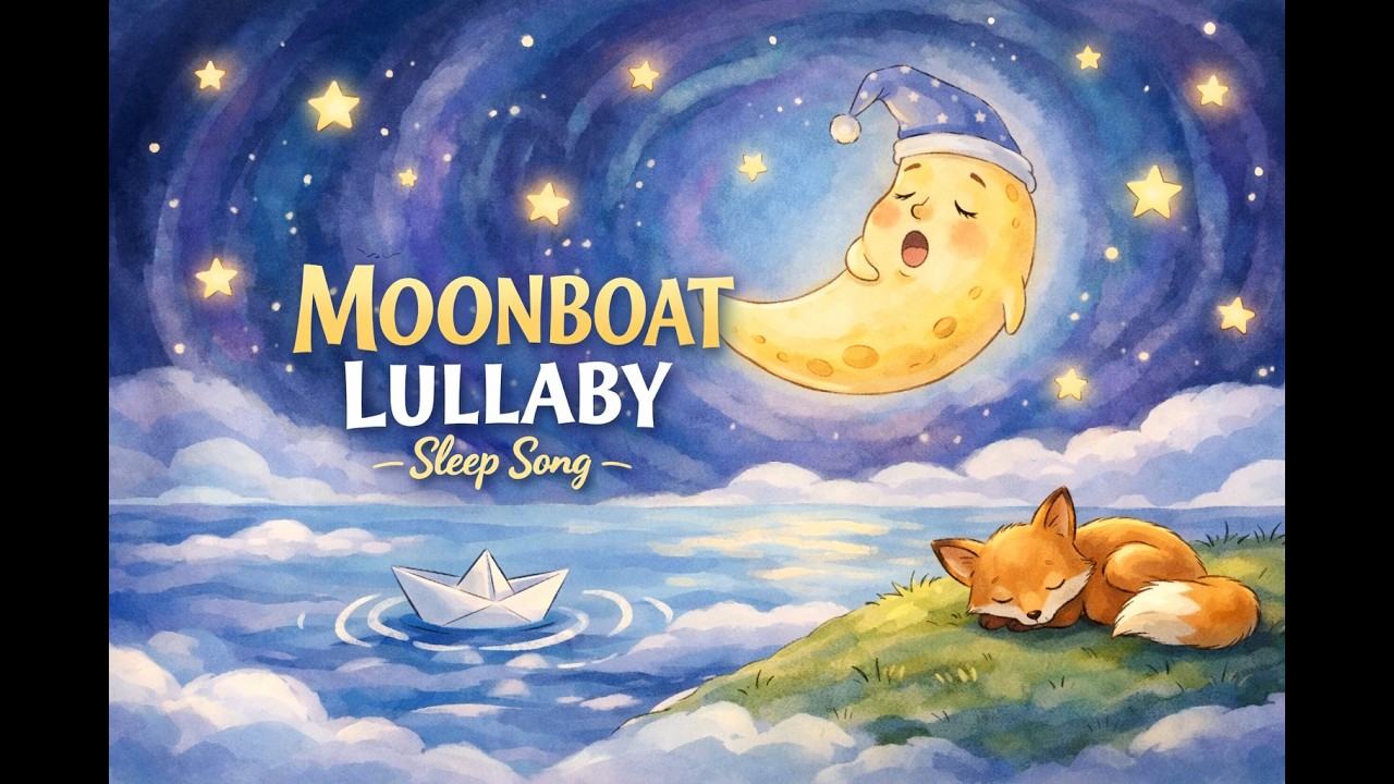 Moonboat Lullaby | Soft Piano & Music Box Bedtime Song (Female Vocal)
