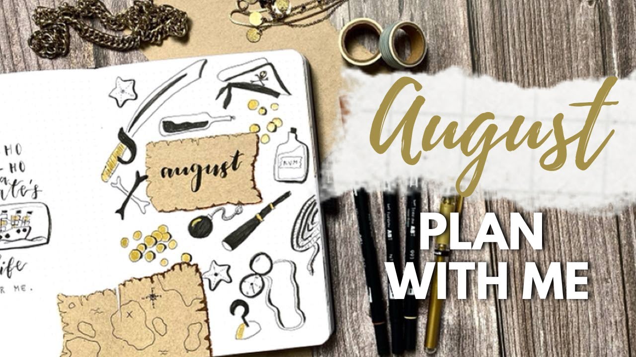 PLAN WITH ME: Bullet Journal Setup August 2021 / Pirate Theme 🏴&zwj;☠️
