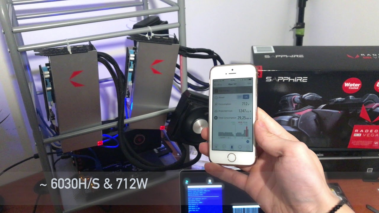 XMR Mining rig with RX VEGA 64 Water Cooled
