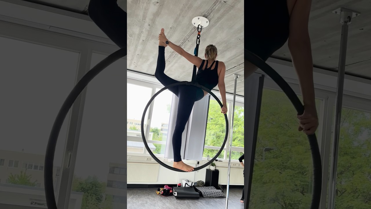 Always new challenges on the aerial hoop - backbend dancer pose