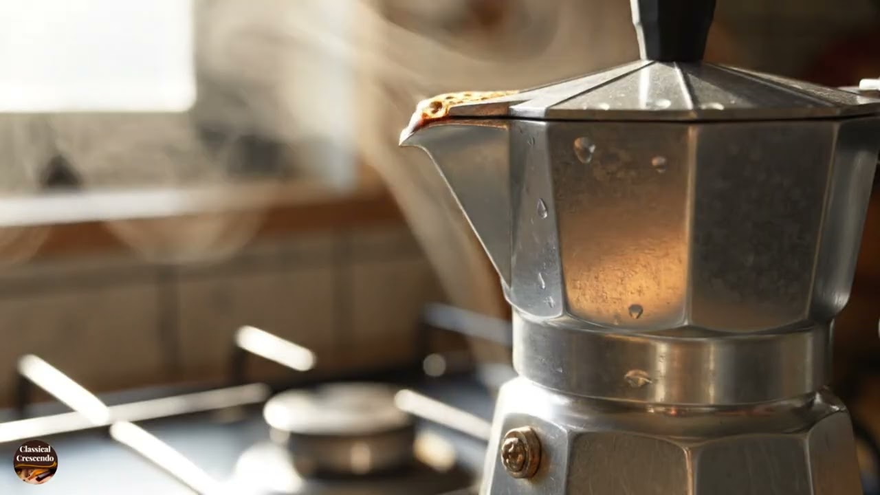 All-Night Moka Coffee Sputtering Sounds | Cozy Ambient Noise for Sleep & Calm 🌙, Classical Crescendo