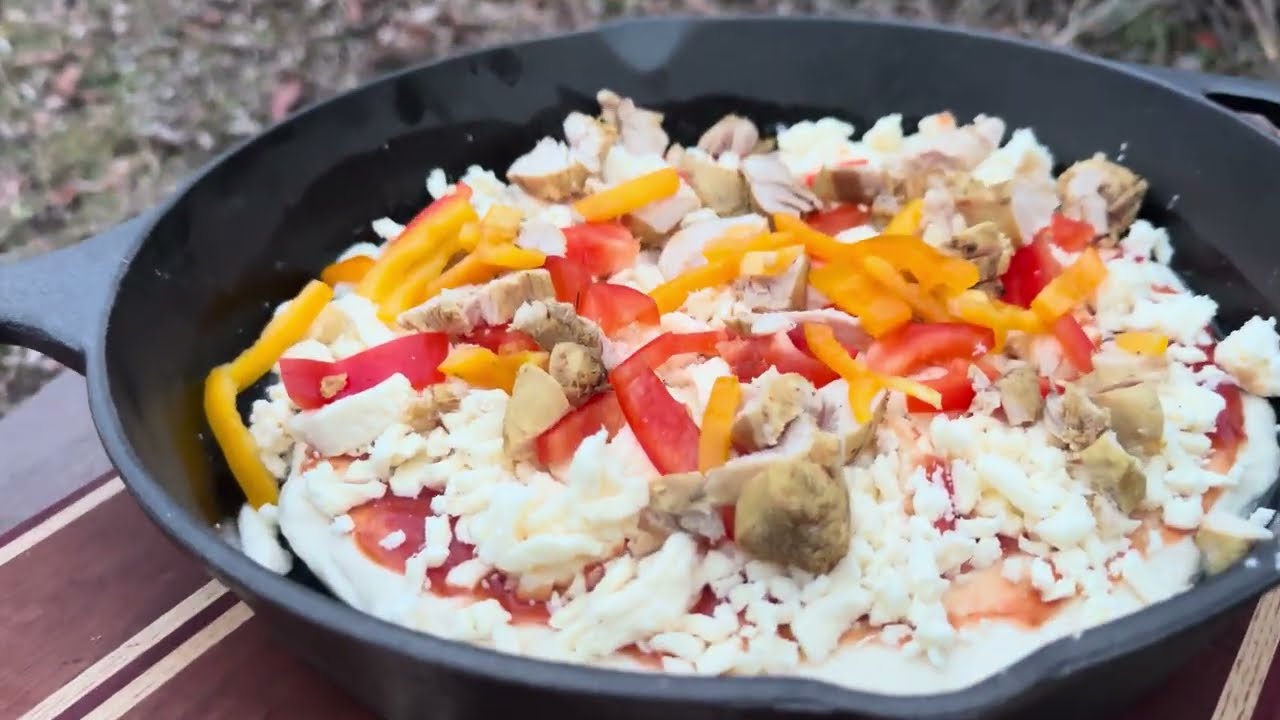 BBQ Pizza on Pan Without Oven | Charcoal Smoky Pizza Recipe @WildFlame804 