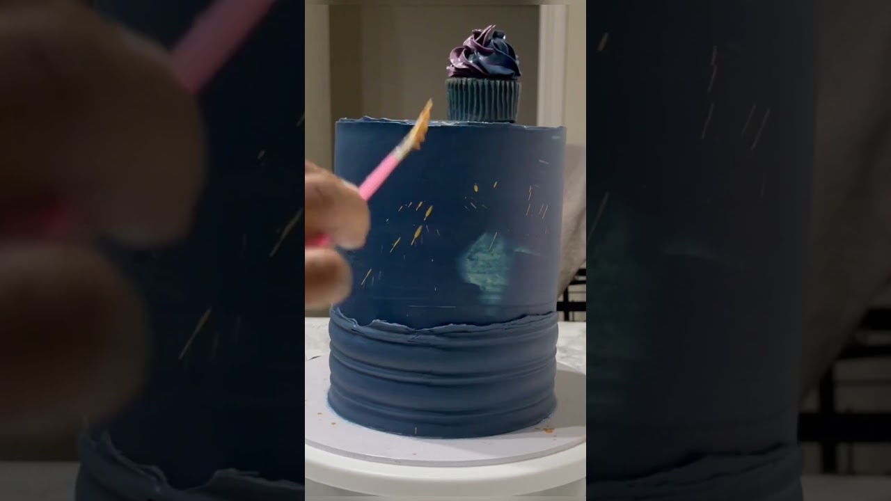 NAILED THE GOLD SPLATTER  STEP BY STEP #cakedecorating #contentcreator #caketips #viral #tutor