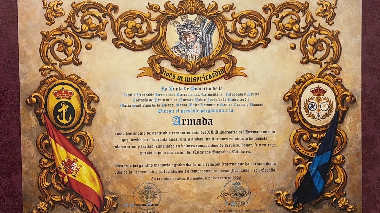 LA MISERICORDIA Y LA ARMADA CELEBRAN 40 AÑOS DE VERDADERA HERMANDAD | Relaciones institucionales
