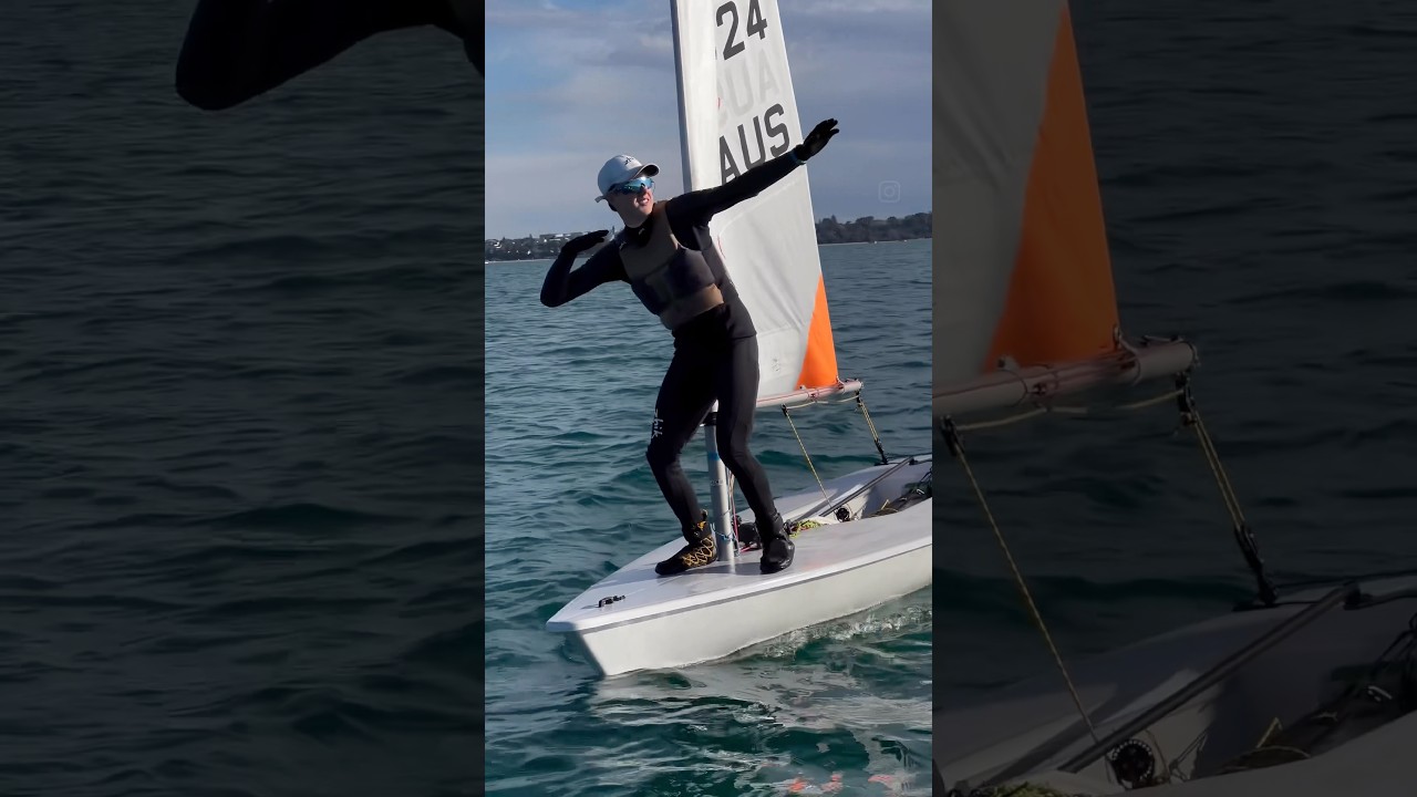 Aura farming on the ILCA 4. @ZhikGlobal@ronstaninternational #sailing #teamsimmonssailing