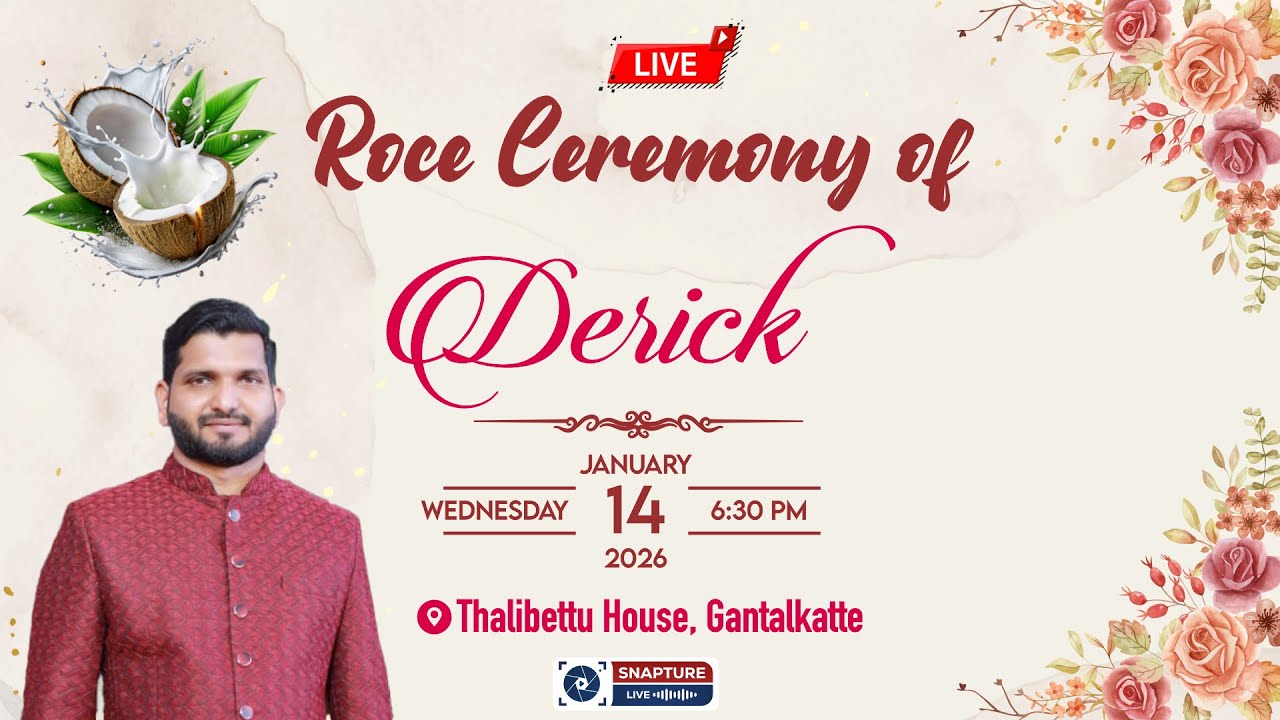 Roce Ceremony of Derick | LIVE from Thalibettu House, Gantalkatte I 14 January, 2026