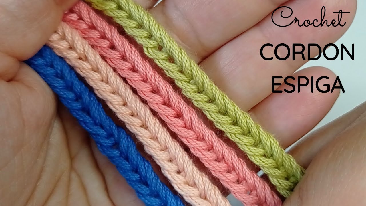 Cordón espiga a crochet