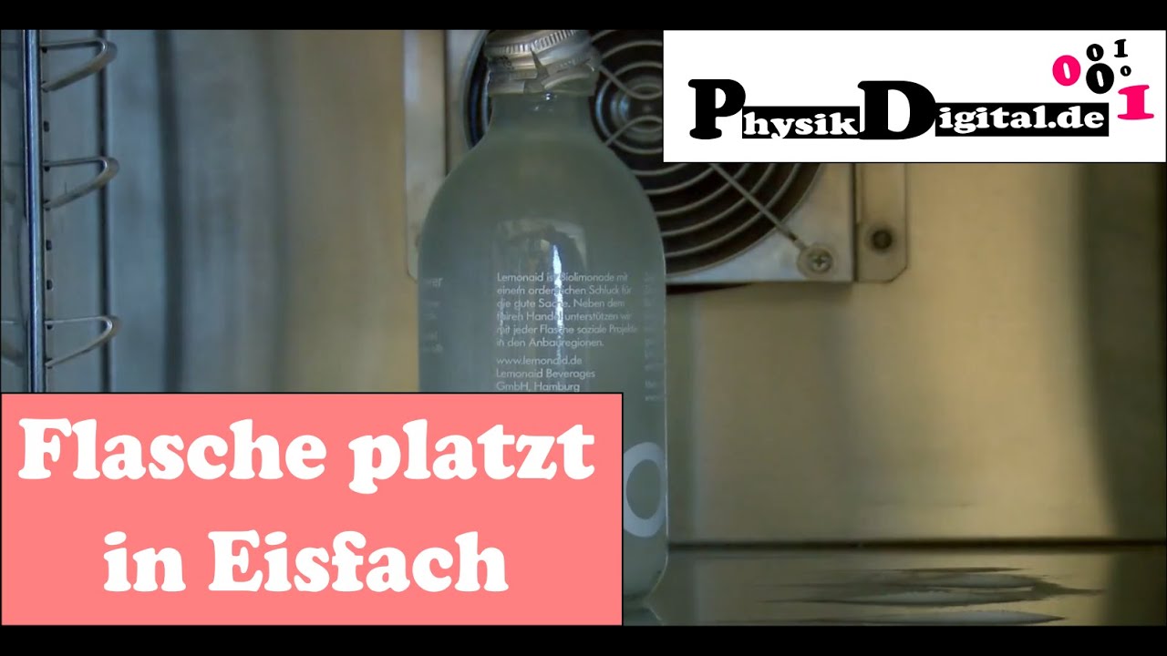 Anomalie des Wassers  - Wasserflasche zerbricht in Eisfach