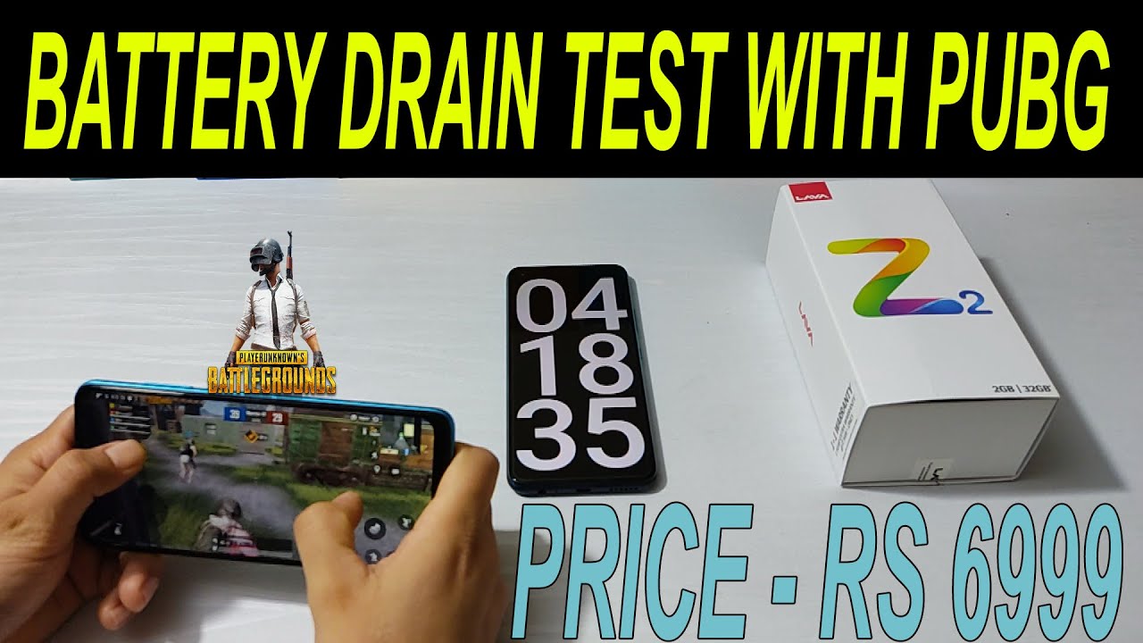lava z2 battery drain test Pubg